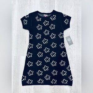 NWT Vince Camuto Black & White Floral Sweater Dress 6X